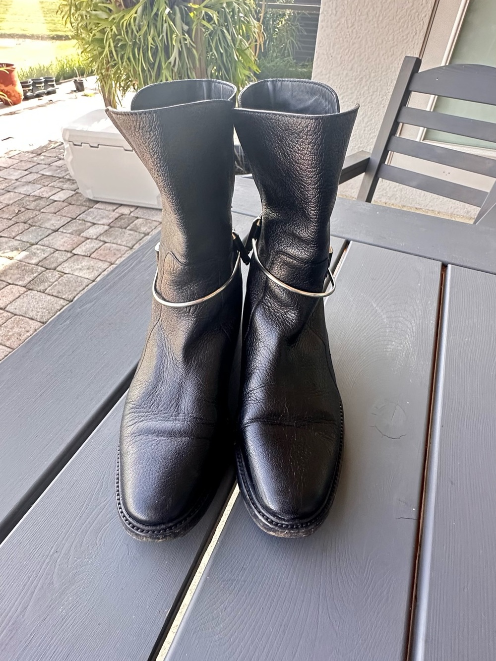Balenciaga black leather boots Us Sz 8.5 -9